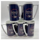 Set of 6 Busch Bavarian Beer Insulated Plastic Mugs