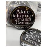 Over 50 Warsteiner Promotional Tin Buttons/Pins