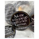 Over 50 Warsteiner Promotional Tin Button/Pins