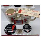 Budweiser Collectible Set with Mugs, Buttons, and Hero #1 Plate