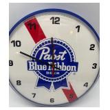 Pabst Blue Ribbon Plastic Wall Clock with Logo Design