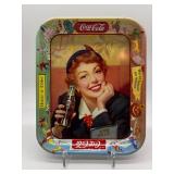 Vintage Coca-Cola Metal Serving Tray with Retro Design