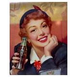 Vintage Coca-Cola Advertising Tray with Iconic Illustration