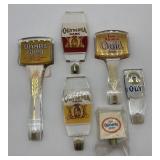 Collection of 6 Vintage Olympia Beer Tap Handles