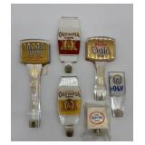 Collection of 6 Vintage Olympia Beer Tap Handles