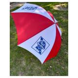 Large Pabst Blue Ribbon Red and White Umbrella