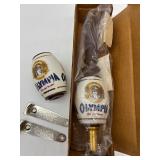 2 Olympia Beer Taps 1 with Handle and Box with 2 Olympia Bottle Openers