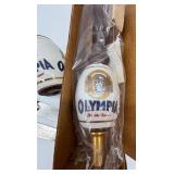 2 Olympia Beer Taps 1 with Handle and Box with 2 Olympia Bottle OpenersÂ 