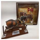 Vintage Budweiser Clydesdale Display Model with Plastic Case and Dual Pen Set
