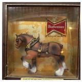 Vintage Budweiser Clydesdale Display Model with Plastic Case and Dual Pen Set