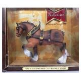 Vintage Budweiser Clydesdale Display Model with Plastic Case and Dual Pen Set