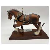 Vintage Budweiser Clydesdale Display Model with Plastic Case and Dual Pen Set