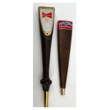 Set of 3 Vintage Beer Tap Handles - Budweiser & Old Milwaukee