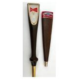 Set of 3 Vintage Beer Tap Handles - Budweiser & Old Milwaukee