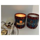 Vintage Busch Regimental Drum Lamps with Hardware