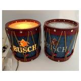 Vintage Busch Regimental Drum Lamps with Hardware