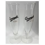 Set of 6 Beer Glasses with Framed Vintage Bar Sign