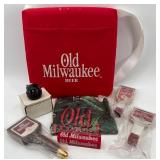 Old Milwaukee Beer Promotional Items Set with Bag, Taps, and Apparel