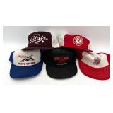 Collection of 5 Vintage Brewery Trucker Hats