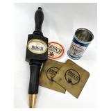 Busch Bavarian Beer Tap Handle and Coaster Set