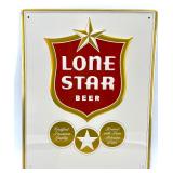 Lone Star Beer Metal Sign with Embossed Design