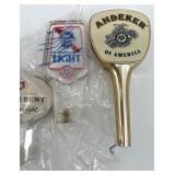Set of 6 Vintage Beer Tap Handles Including Pabst Blue Ribbon and Jacob Best - New Old Stock