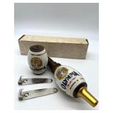 2 Olympia Beer Taps 1 with Handle and Box with 2 Olympia Bottle Openers