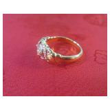 (FS) 14K Gold Plated Ring with Clea...