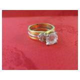 (FS) 18K Gold Plated Ring with Larg...