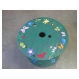 (EW3) Painted Wood Cable Spool Deco...