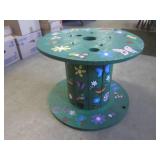 (EW3) Painted Wood Cable Spool Deco...