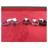(CNTR) 5 Assorted Rings 2 with Colo...