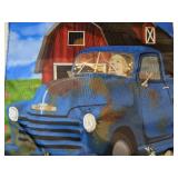 New Meadow Creek Embroidered Yard Flag Dog Pick Up Barn Flowers *P