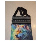 New Wolf Print Cross Body Bag Vibrant Colors *P