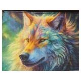 New Wolf Print Cross Body Bag Vibrant Colors *P