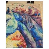 New Durable Vibrant Watercolor Horse Print Tote Bag Printed Both Sides *P