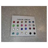 12 New Pair Stainless Steel Pierced Earrings Colorful *P