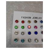 12 New Pair Stainless Steel Pierced Earrings Colorful *P