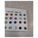 12 New Pair Stainless Steel Pierced Earrings Colorful *P