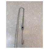 New Dark Blue Cross Pendant Necklace Silvery *P