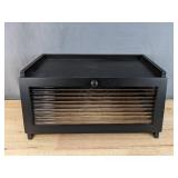 Lohasok Large Wooden Bread Box with Window in Black *B