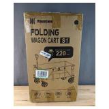 Brand New Navatiee 140L Collapsible Foldable Wagon with Wheels Large Capacity Folding Wagon Cart with Side Pocket and Brakes Grocery Shopping Wagon for Garden Outdoor Use Black $134.99 Retail *B