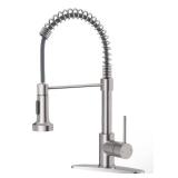 Brand New OWOFAN Kitchen Faucet with Pull Down Sprayer Brushed Nickel Stainless Steel $39.59 Retail *B