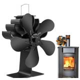 Brand New PYBBO Wood Stove Fan 5 Blades, Heat Powered Fireplace Fan *B