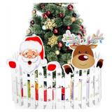 Brand New 18 Pieces Christmas Fence Peeker Decoration and Christmas Tree Picket Fence *B