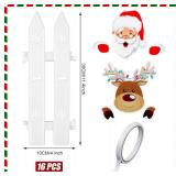Brand New 18 Pieces Christmas Fence Peeker Decoration and Christmas Tree Picket Fence *B