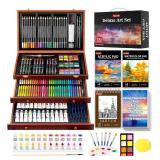 New Soucolor Art Supplies, 192-Pack Deluxe Art Set Drawing Painting Supplies Kit with Acrylic Pad, Watercolor Pad, Sketch Book, Canvases, Acrylic Paint, Crayons, Pencils, Gifts for Artist Adults Teen 