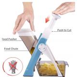 Brand New Safe Mandoline Slicer 5 in 1 Vegetable Cutter Strips Julienne Dicer Adjustable Thickness 0.1-8 mm for Kitench Fast Meal Prep Light Blue $39.90 Retail *B