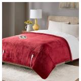 Brand New Degrees of Comfort Sherpa Plush Dual Control Electric Blanket California King Size Heating Blanket Washable Automatic Shut Off Double Zone 6 Heat Settings $284.00 Retail *B