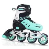 Brand New Nattork Inline Skates for Boys and Girls Adjustable 4 Sizes Youth Large Sizes 3-6 Teal $49.99 Retail *B